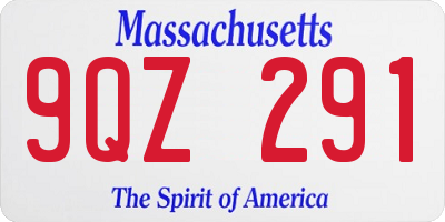 MA license plate 9QZ291