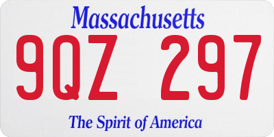MA license plate 9QZ297