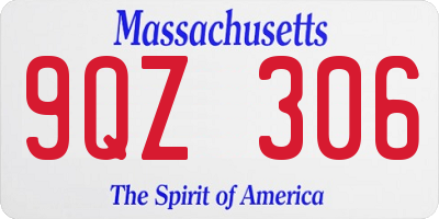 MA license plate 9QZ306