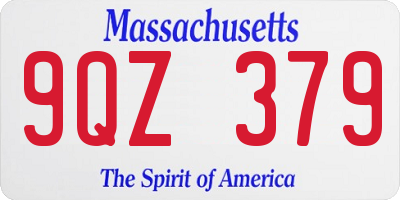 MA license plate 9QZ379