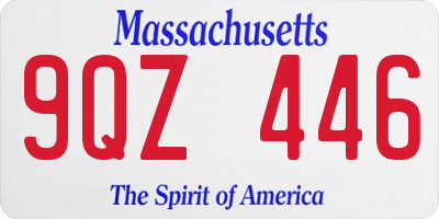 MA license plate 9QZ446