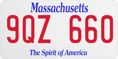MA license plate 9QZ660