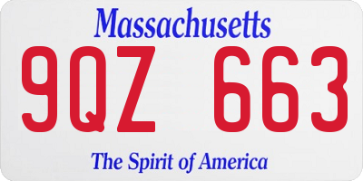 MA license plate 9QZ663