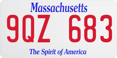 MA license plate 9QZ683