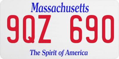 MA license plate 9QZ690