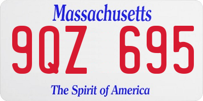 MA license plate 9QZ695