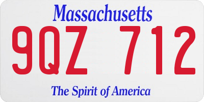 MA license plate 9QZ712