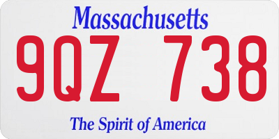 MA license plate 9QZ738