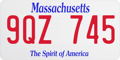 MA license plate 9QZ745