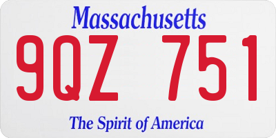 MA license plate 9QZ751