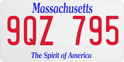 MA license plate 9QZ795