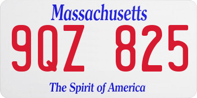 MA license plate 9QZ825