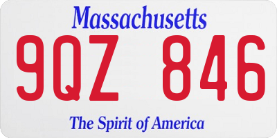 MA license plate 9QZ846