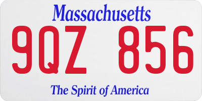 MA license plate 9QZ856