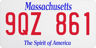 MA license plate 9QZ861