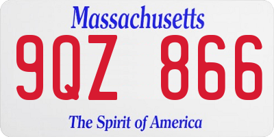 MA license plate 9QZ866