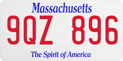 MA license plate 9QZ896