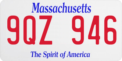 MA license plate 9QZ946