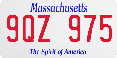 MA license plate 9QZ975