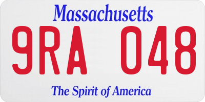 MA license plate 9RA048