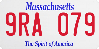 MA license plate 9RA079