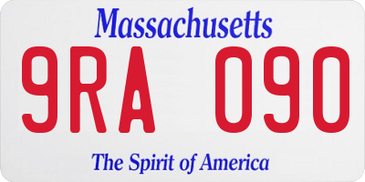 MA license plate 9RA090