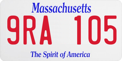 MA license plate 9RA105