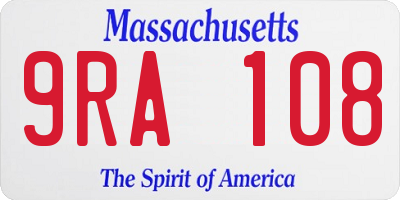 MA license plate 9RA108