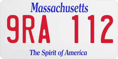 MA license plate 9RA112