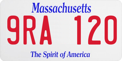 MA license plate 9RA120
