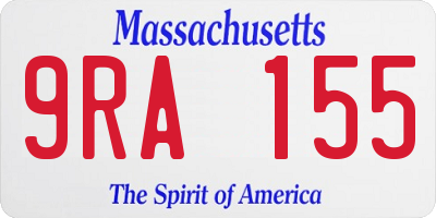 MA license plate 9RA155