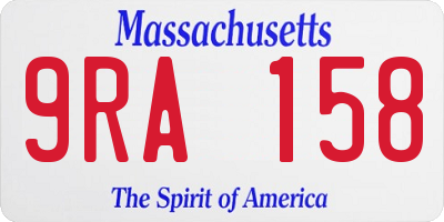 MA license plate 9RA158