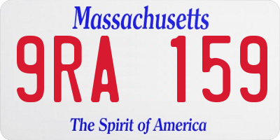 MA license plate 9RA159