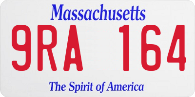 MA license plate 9RA164
