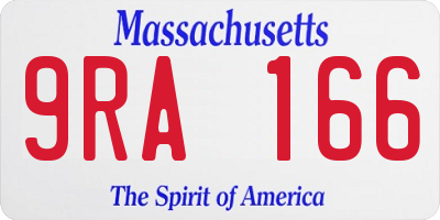 MA license plate 9RA166