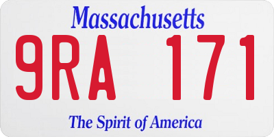 MA license plate 9RA171