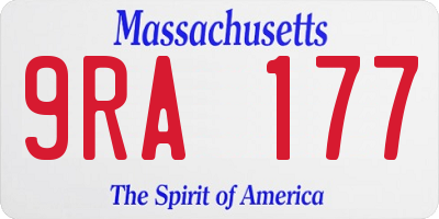 MA license plate 9RA177