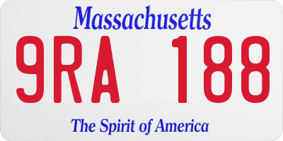 MA license plate 9RA188