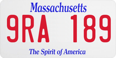 MA license plate 9RA189