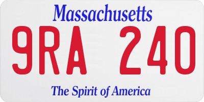 MA license plate 9RA240