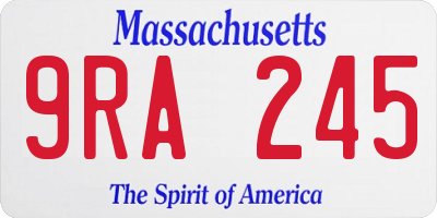 MA license plate 9RA245