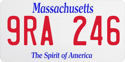 MA license plate 9RA246