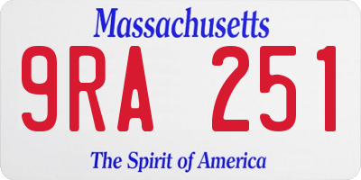 MA license plate 9RA251