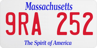 MA license plate 9RA252