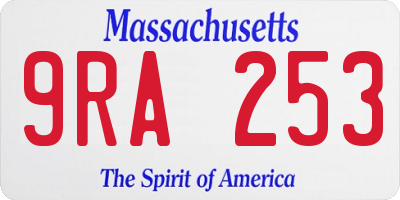 MA license plate 9RA253