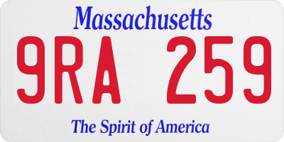 MA license plate 9RA259
