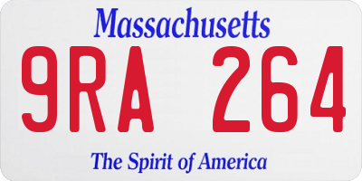 MA license plate 9RA264