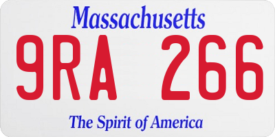 MA license plate 9RA266