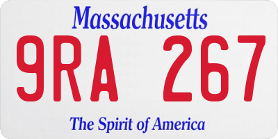 MA license plate 9RA267