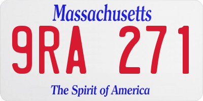 MA license plate 9RA271